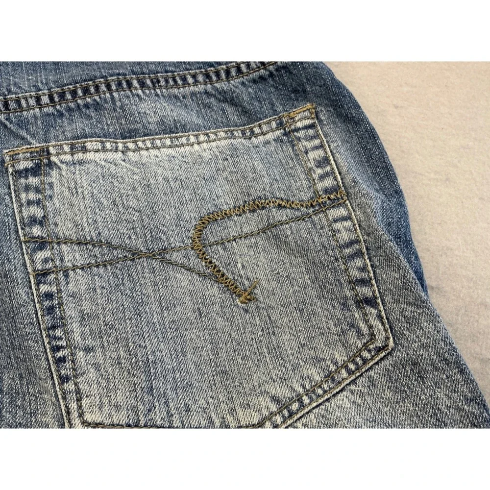 Paco‎ Sport Vintage Y2K Denim Shorts Baggy Skater Embroidered Blue Men 34 Street